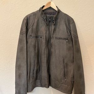 Calvin Klein Gray Leather Jacket